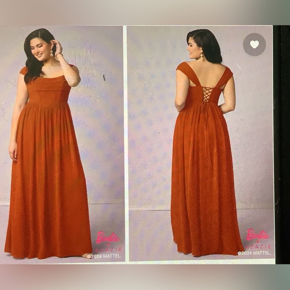 NWT Elegant A-Line Corset Chiffon Dress sz 20 Paprika floor length